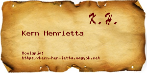Kern Henrietta névjegykártya